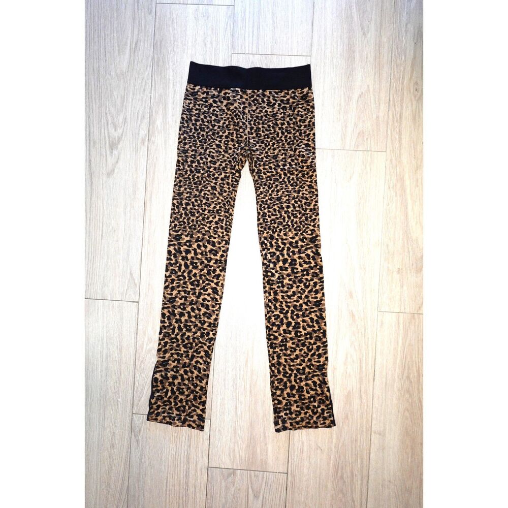 Fabletics Leggings Womens L Animal Print Brown Black Ankle Fall Thanksgiving
